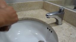 Answer faucet, soap, scrubbing, rinse, washing, sink